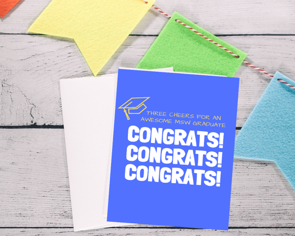 MSW Graduation Greeting Card Product Image