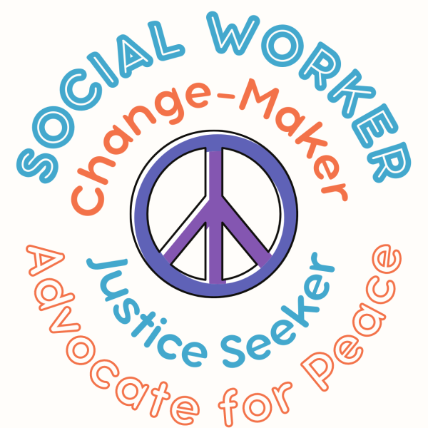 Social Worker Change Maker Justice Seeker Advocate for Peace Round Vinyl Sticker Product Image